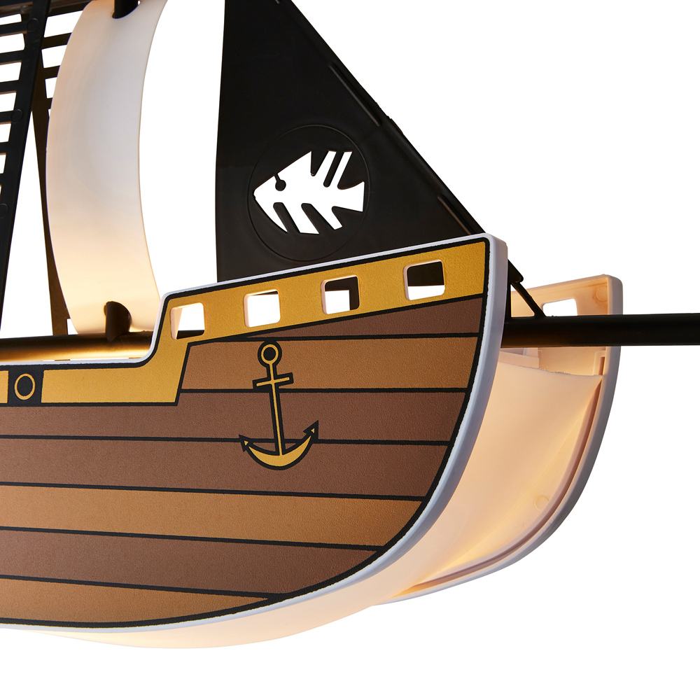 Glow Brown 3D Pirate Ship Ceiling Light Image 4
