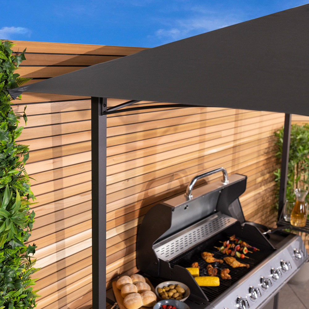 Charles Bentley 2.4 x 1.5m Grey Steel Gazebo Image 2