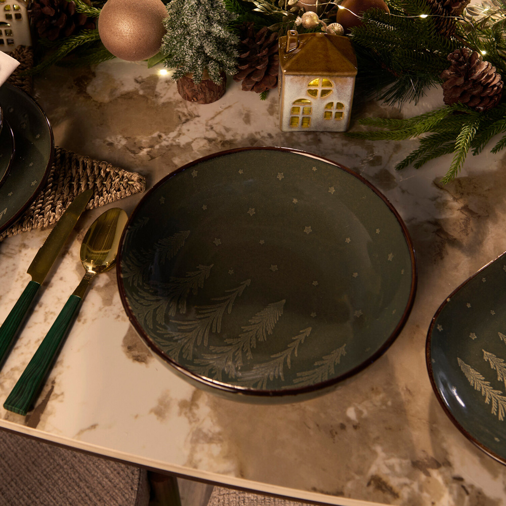 Nordic Pine Large Serving Bowl Green Image 2