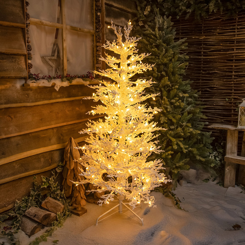 The Christmas Centre 200 Warm White LED Pre-Lit Snow Effect Light-Up Xmas Tree 5ft Image 8