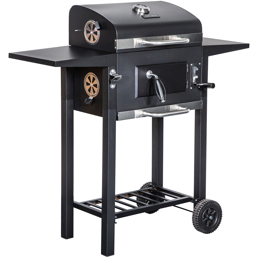 George Foreman Black Large Charcoal Barbecue with Adjustable Grill Image 2
