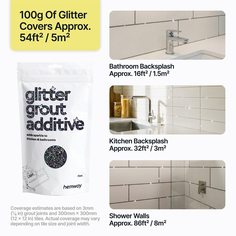 Hemway Glitter Black Fine Tile Grout Additive 100g Image 4