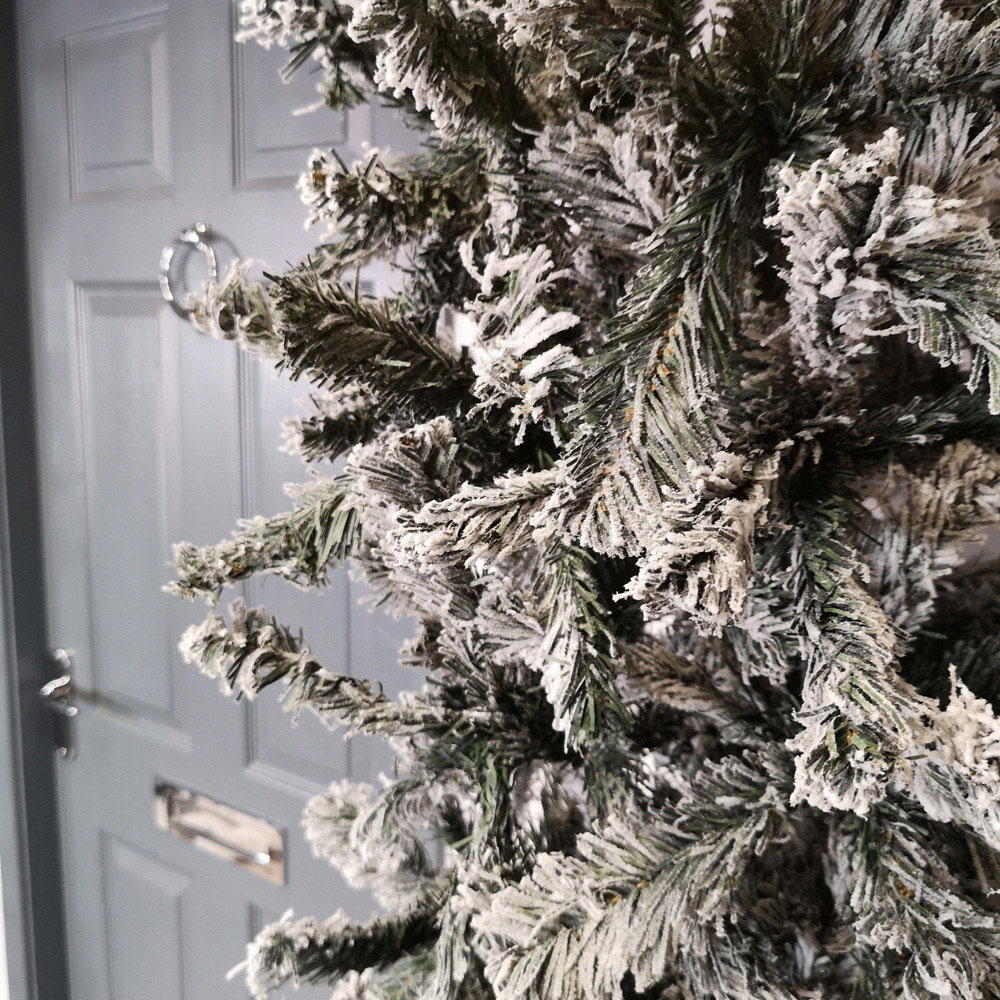 Samuel Alexander Green Flocked Indoor Christmas Tree Arch with Snow Tips 8ft Image 3