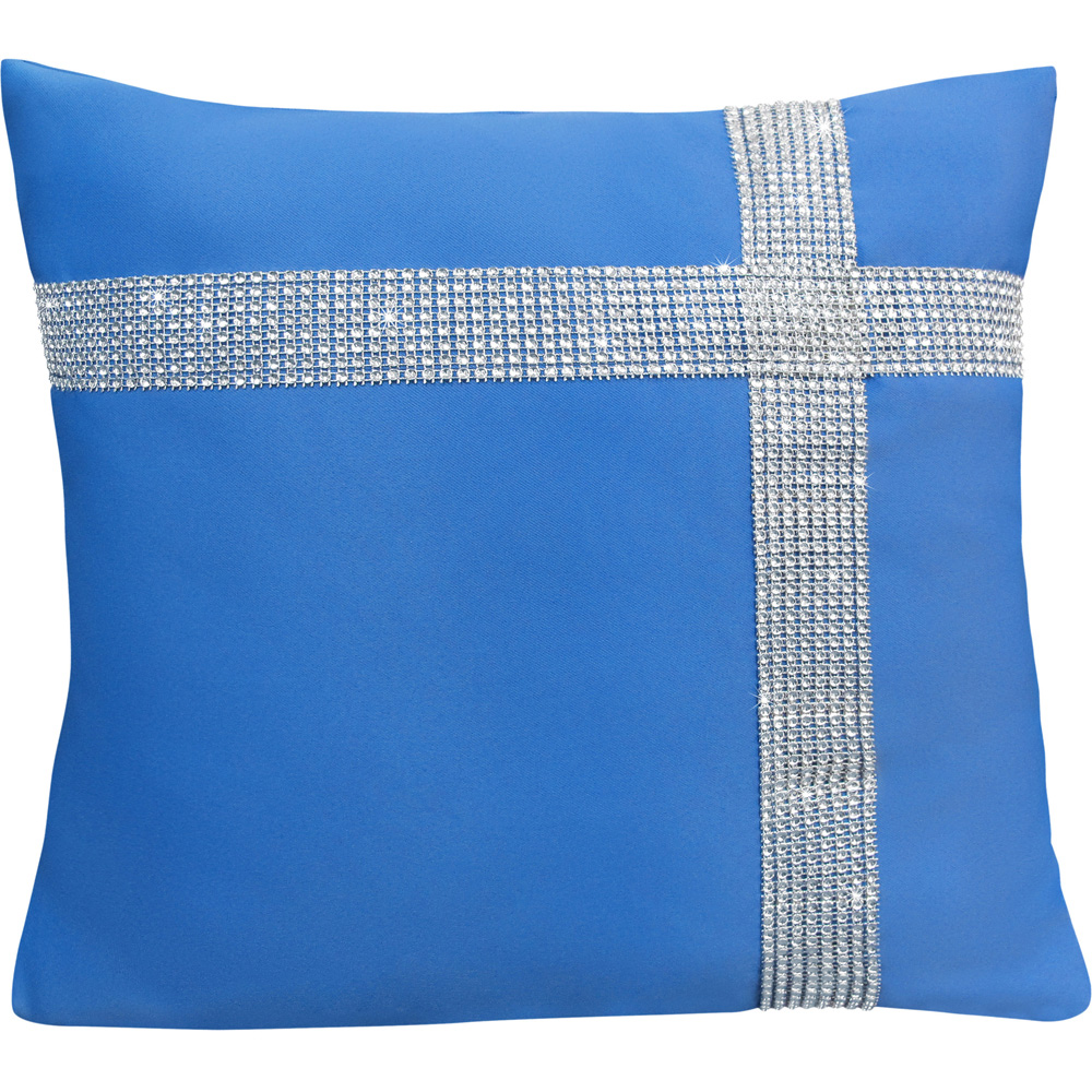 Velosso Diamante Cross Blue Filled Cushion 43 x 43cm 2 Pack Image 1