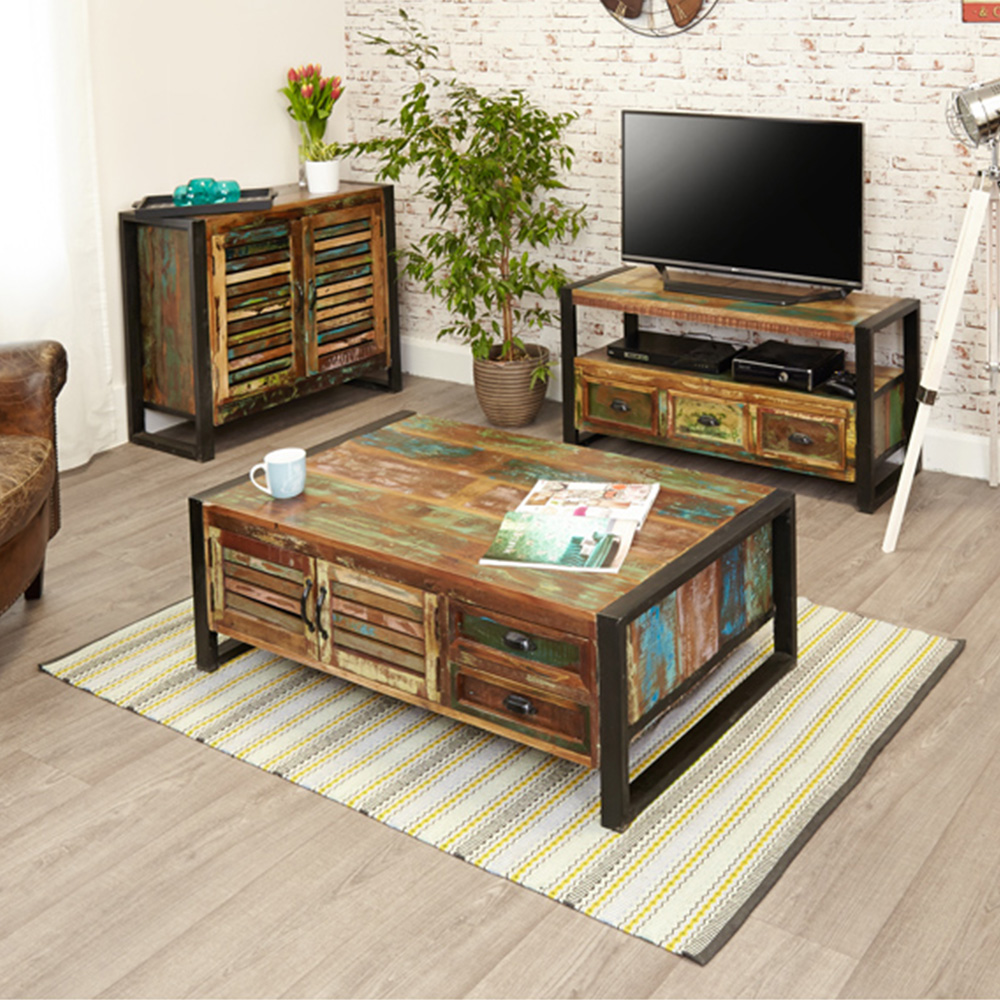 Baumhaus Urban Chic 4 Door 4 Drawer Coffee Table Image 5