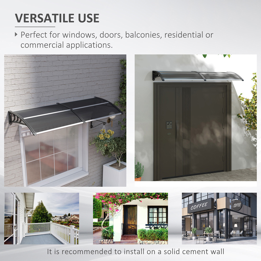 Outsunny Black Outdoor Door Canopy Awning 1.96 x 0.75m Image 7