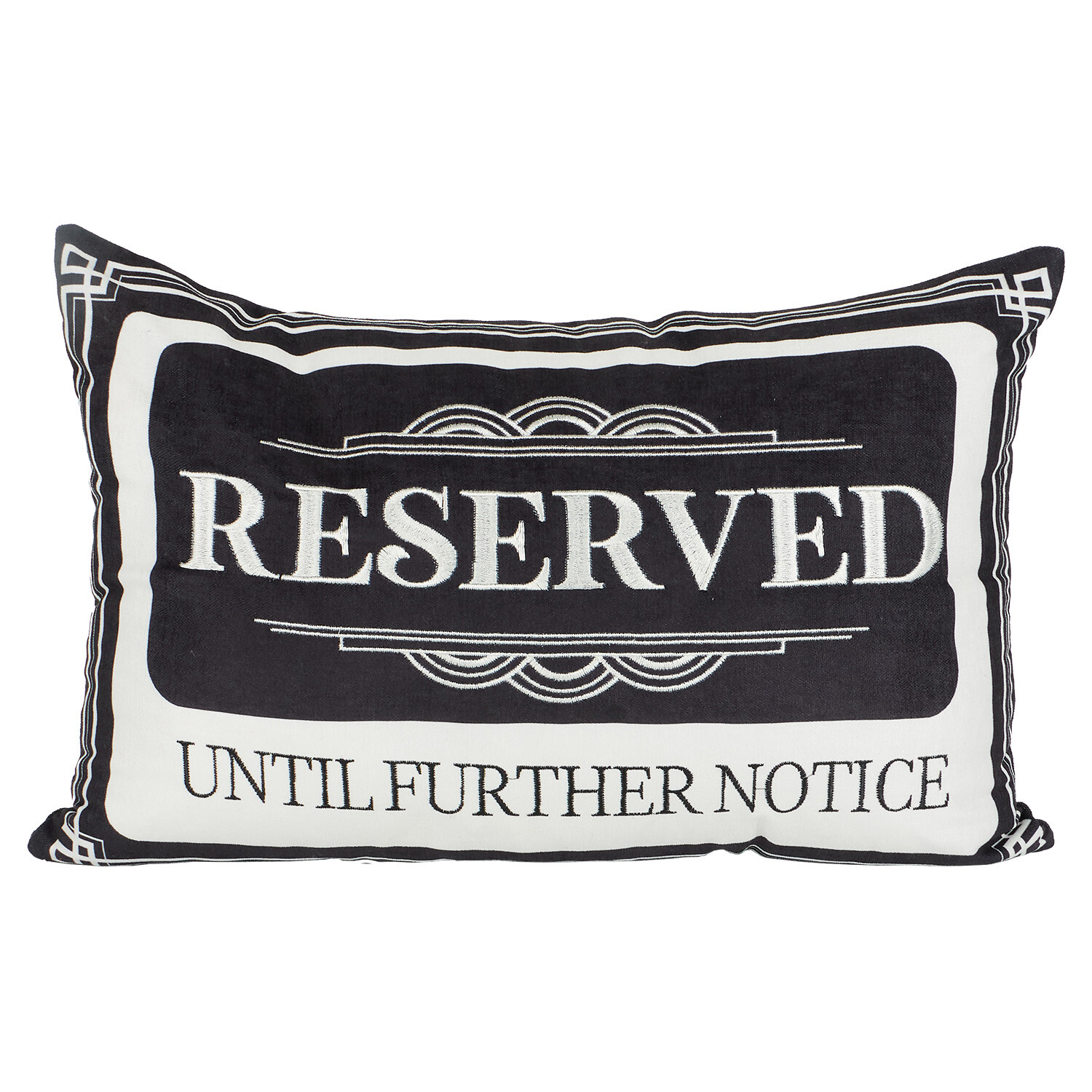 Reserved Until Further Notice Cushion - Black Image 1