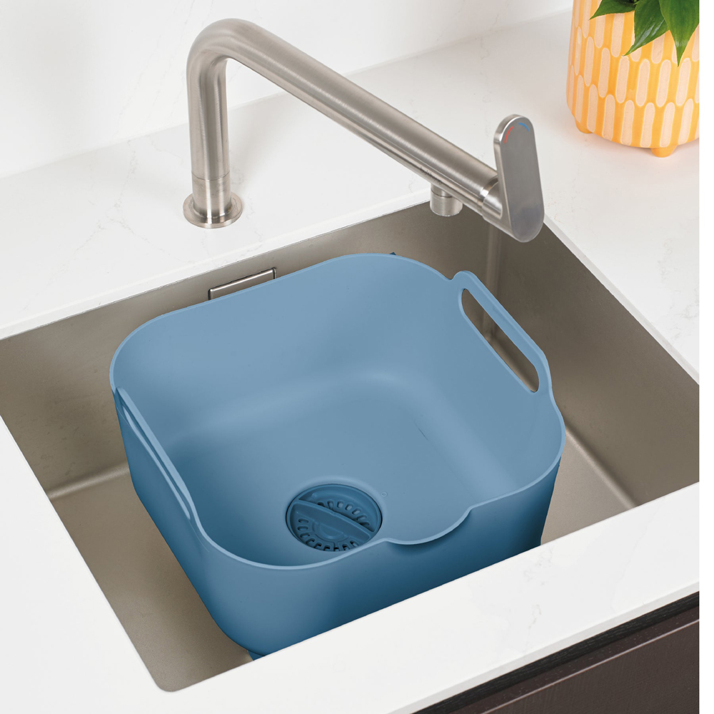 ReBorn Avon Blue Deep Washing Up Bowl with Handles 9L Image 2