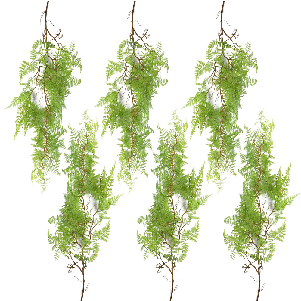 Leaf Light Green Maidenhair Fern Hanging Artificial Plant 100cm 6 Pack Image 1
