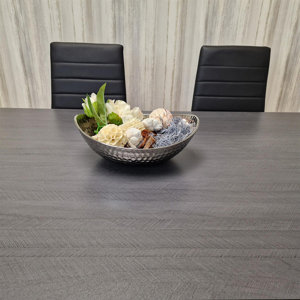 Portland 4 Seater Leather Dining Set Dark Grey and Black Image 7