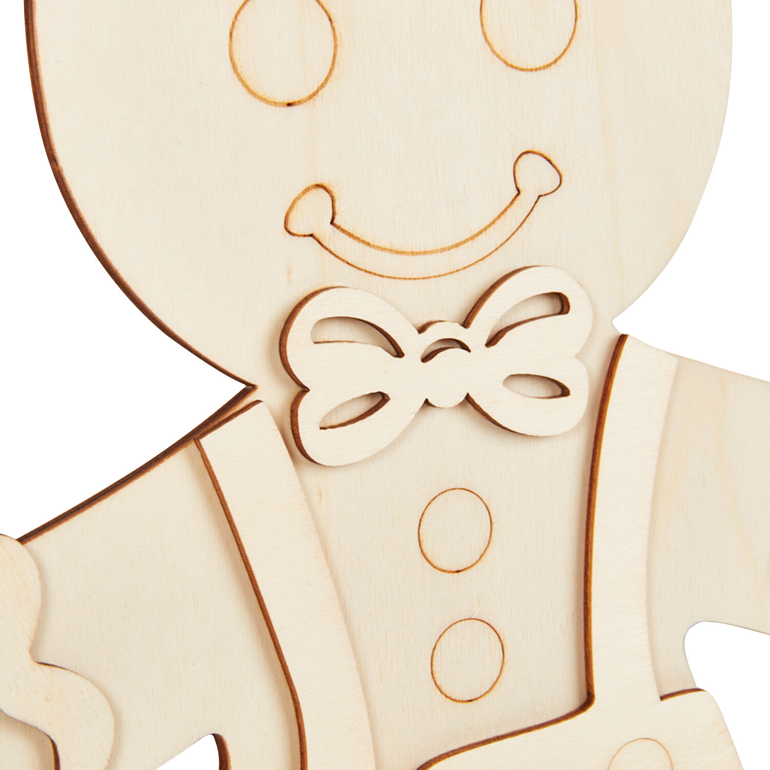 Wooden Gingerbread Man or Woman Ornament - Wood Image 3
