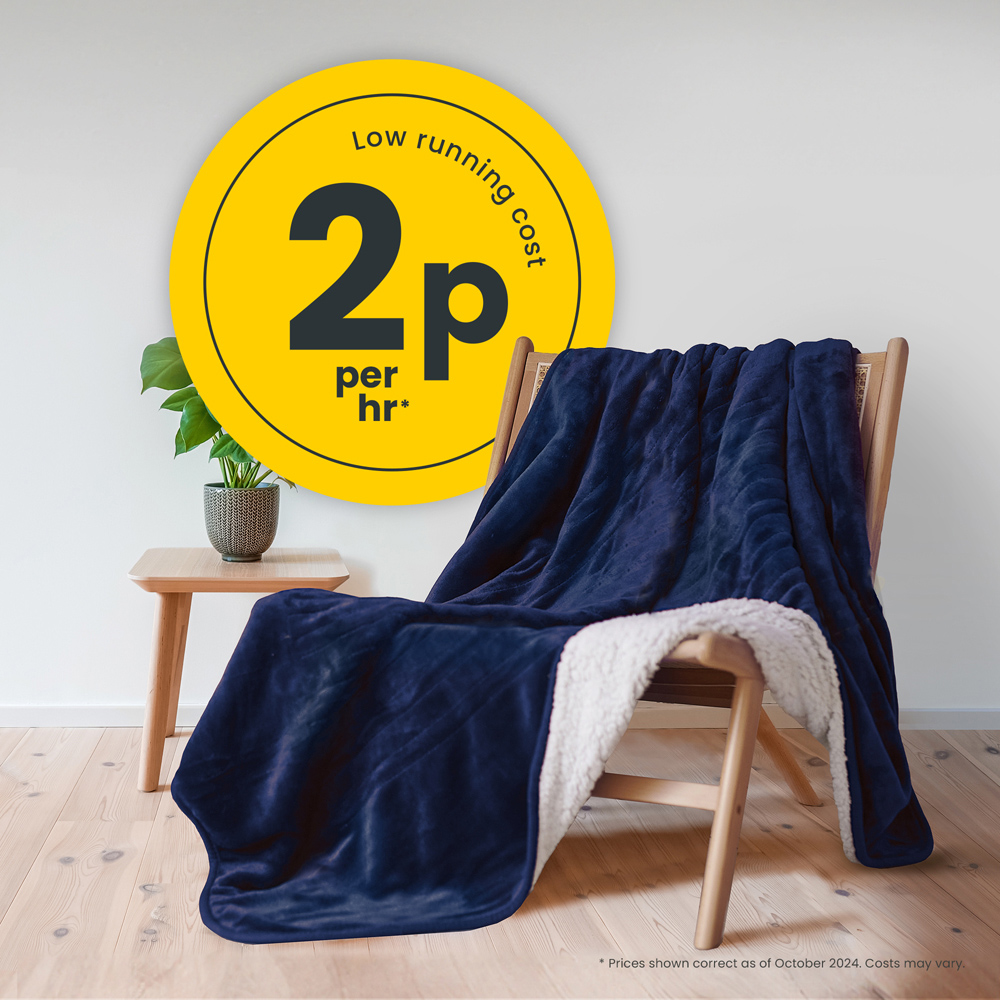 Cosi Home Navy Fleece and Sherpa Electric Heated Throw 160 x 130cm Image 5