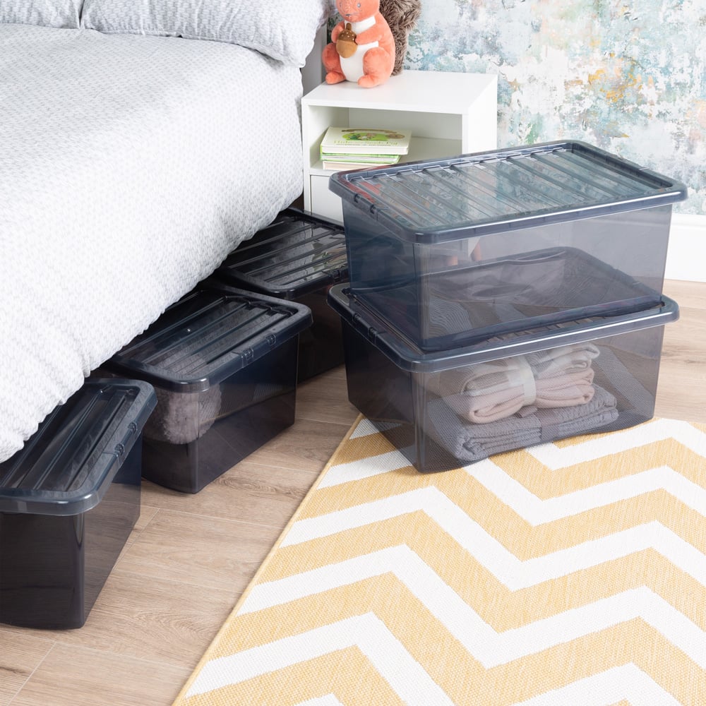Wham 45L Smoke Crystal Storage Box with Lid 5 Pack Image 2