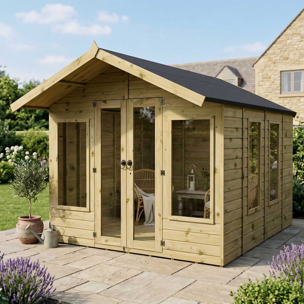 Mercia 10 x 8ft Double Door Premium Sussex Traditional Summerhouse Image 2