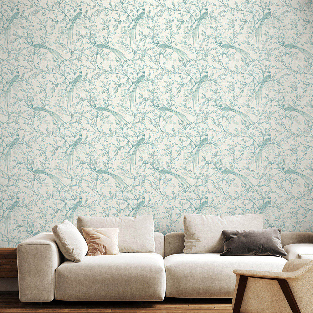Hoopla Walls Purity Bird Toile Cream Wallpaper Image 2