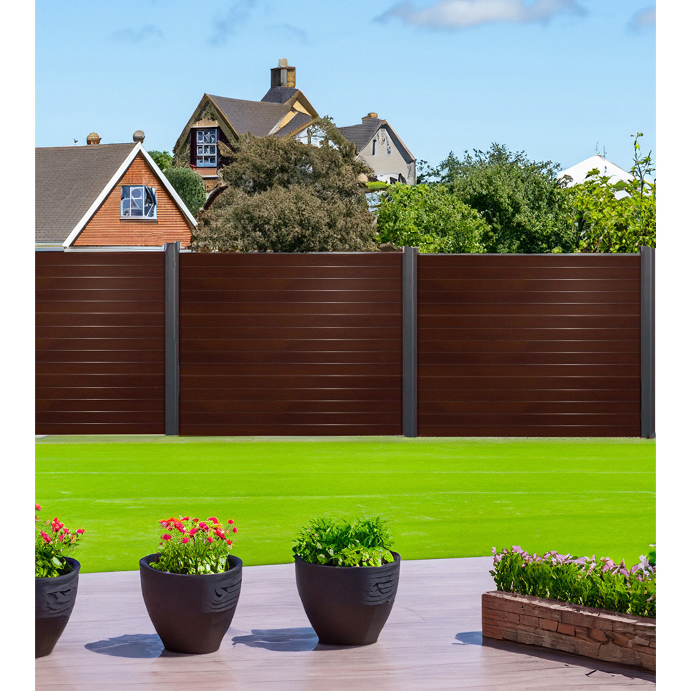 Endurofence Dark Oak 1830 x 1500mm Multi Rib Maintenance Free Fence Panel Image 4