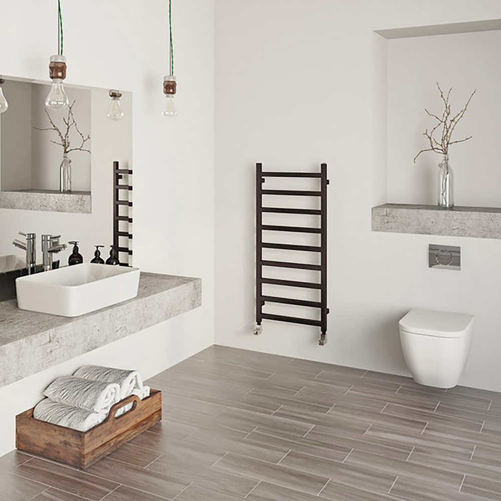 Terma Simple Heban Black Heated Towel Rail 1350 BTU 1080 x 500mm Image 7