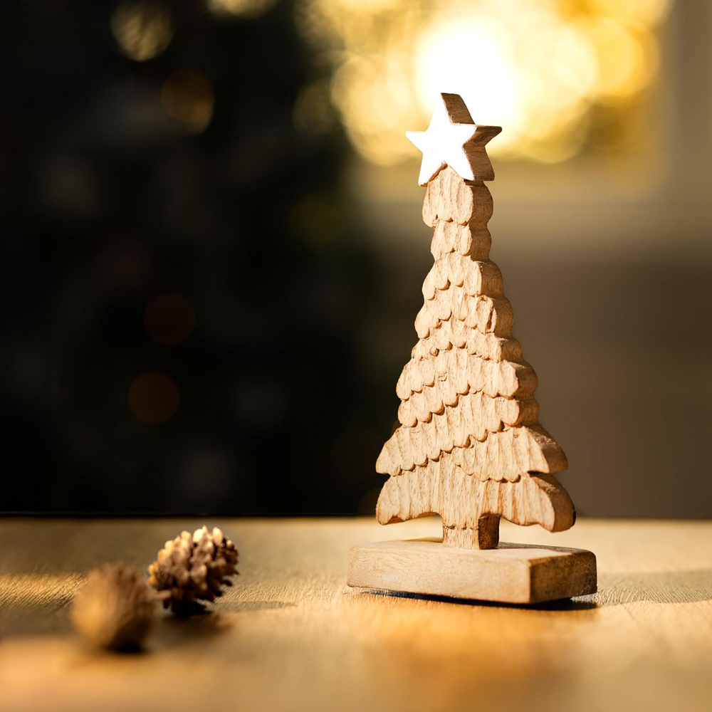 Marco Paul Carved Wooden Xmas Tree Image 3