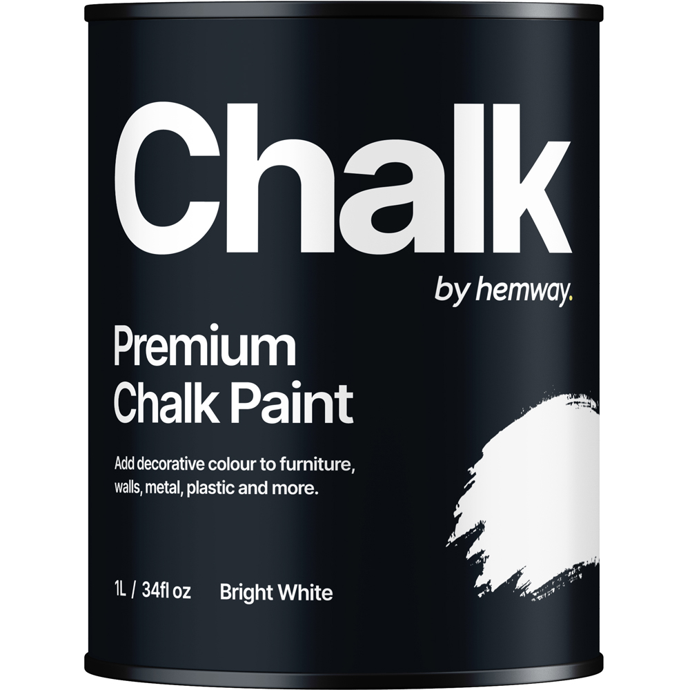 Hemway Bright White Furniture and Walls Matt Chalk Paint 1L Image 2