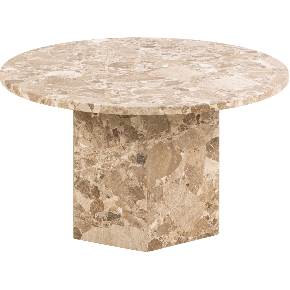 Florence Naxos Brown Marble Round Coffee Table Image 3
