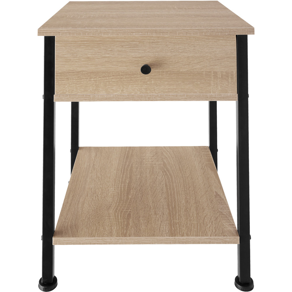tectake Bradford Single Drawer Light Wood Oak Sonoma Bedside Table Image 3