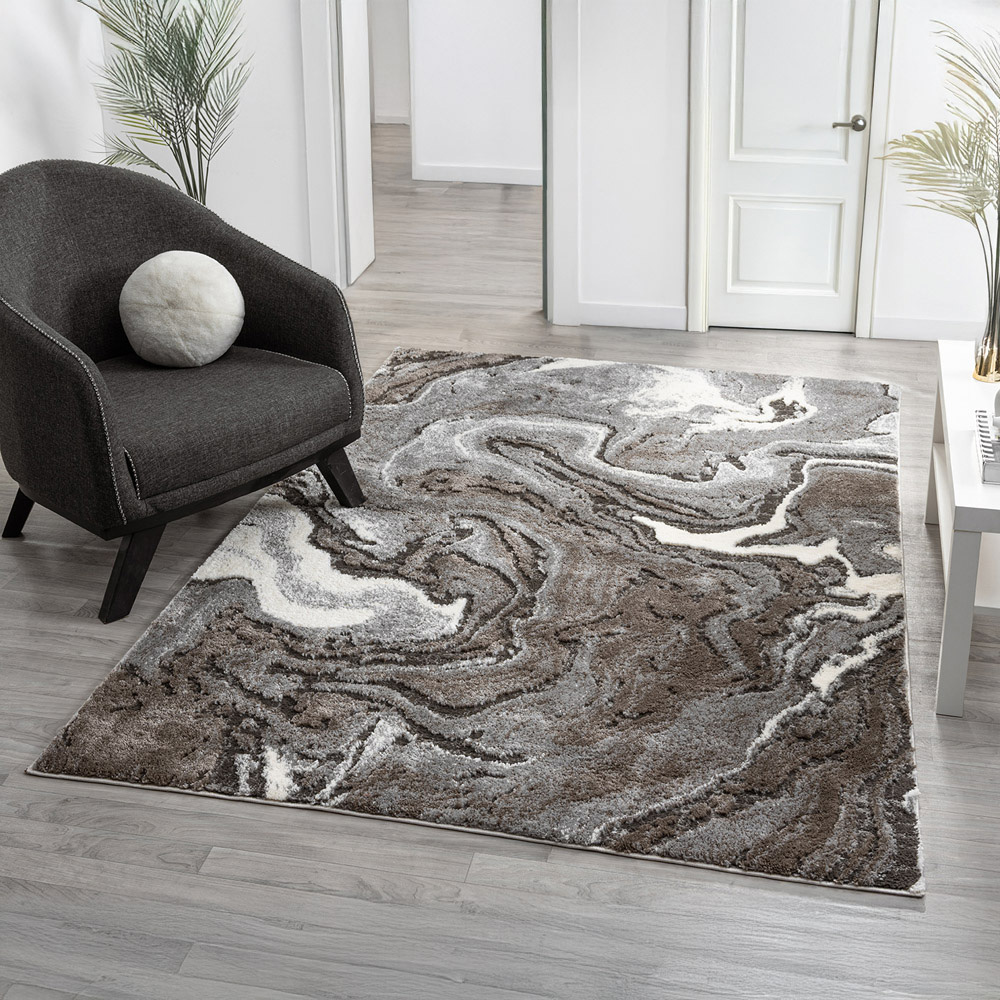 Desire Rugs Eleanor Grey Marble Embossed Rug 120 x 170cm Image 2