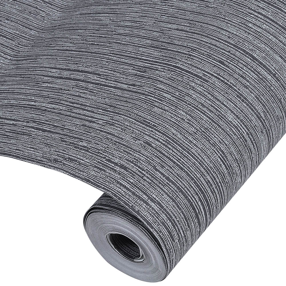 Living and Home Non Woven Striped Dark Grey Wallpaper Image 2