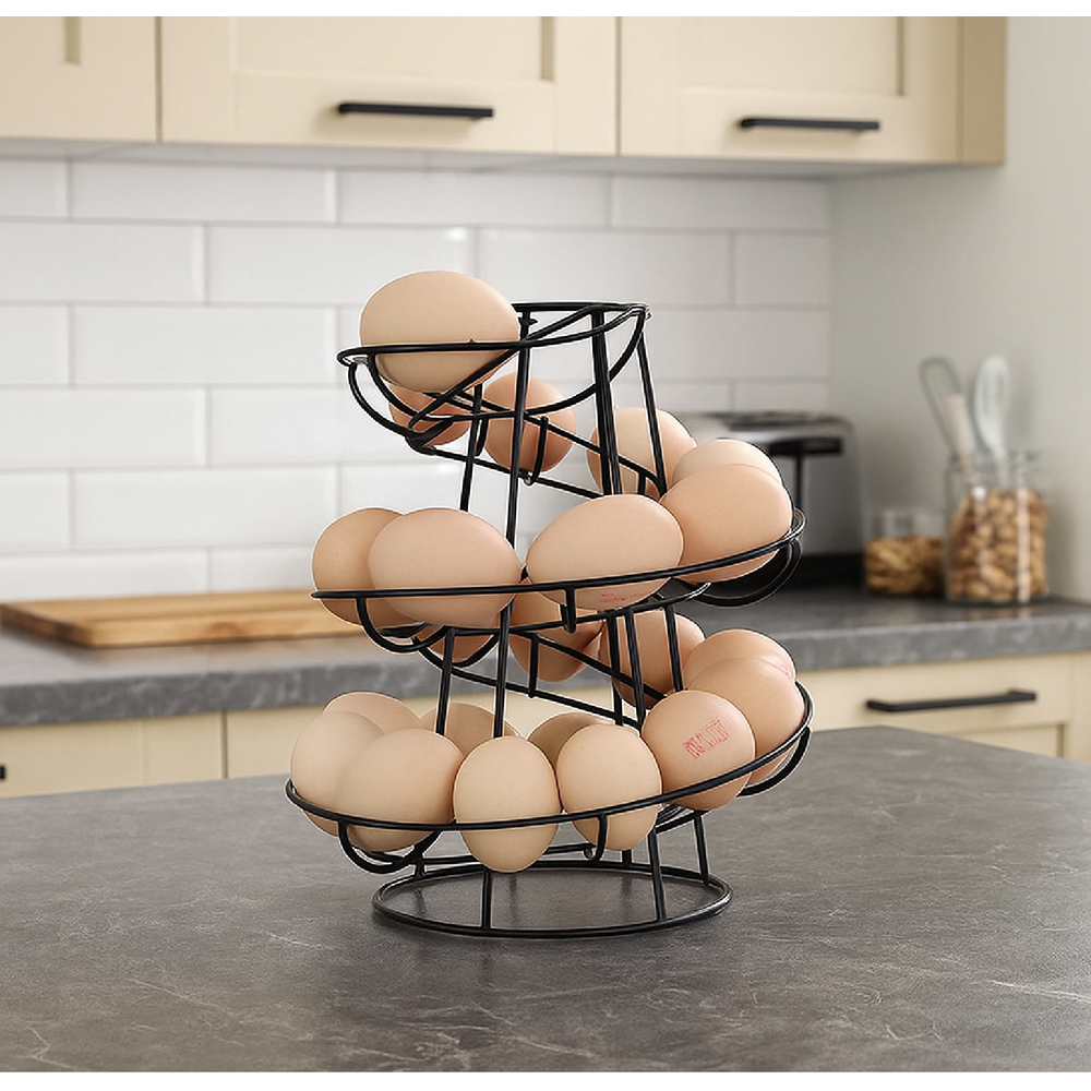 Modcraft Black 18 Eggs Helter Skelter Style Spiral Egg Storage Rack Image 5