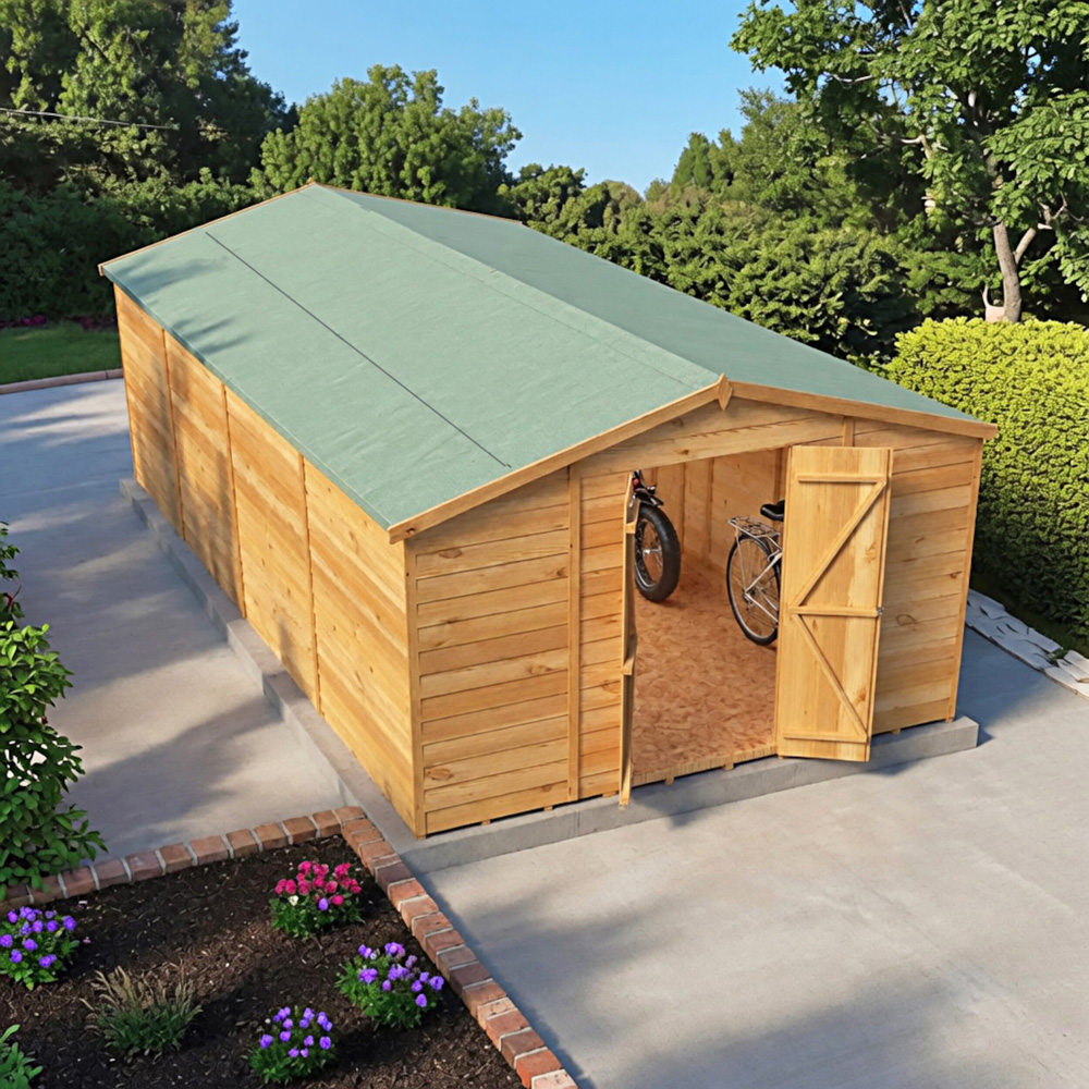 Shire 10 x 20ft Double Door Overlap Apex Wooden Shed Image 3