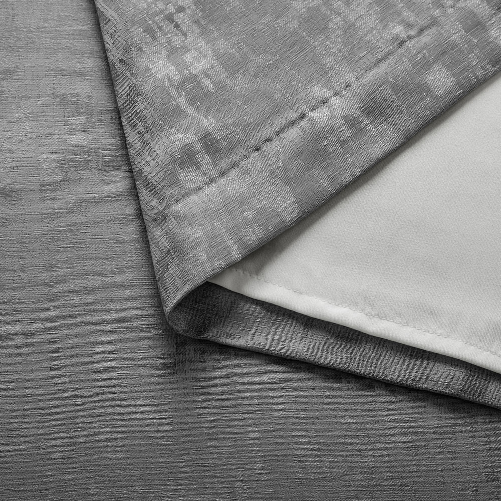 Alan Symonds Eswic Pewter Marble Effect Jacquard Ring Top Eyelet Curtains 168 x 229cm Image 3