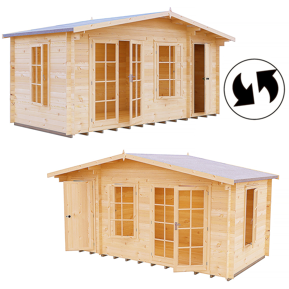 Shire Bourne 16 x 6ft Apex Garden Log Cabin Image 5