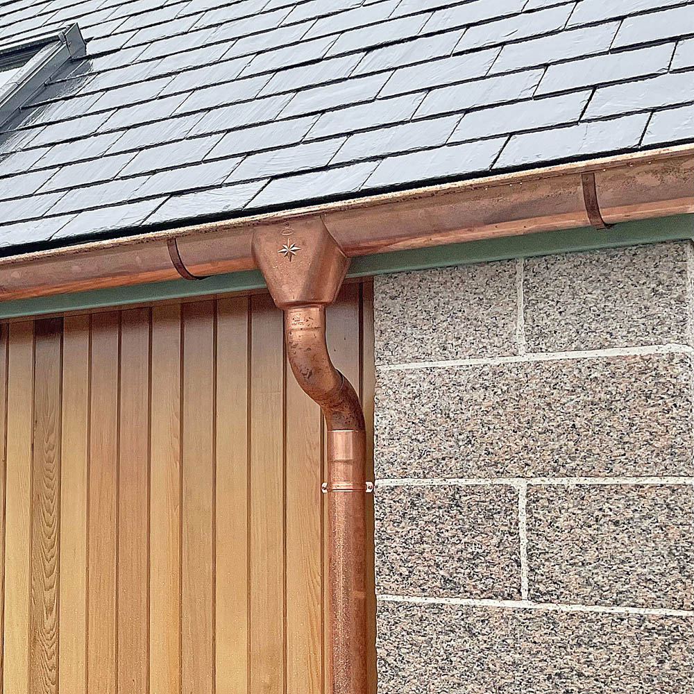 Metal Gutta Half Round Copper Gutter 125 x 76mm Image 2
