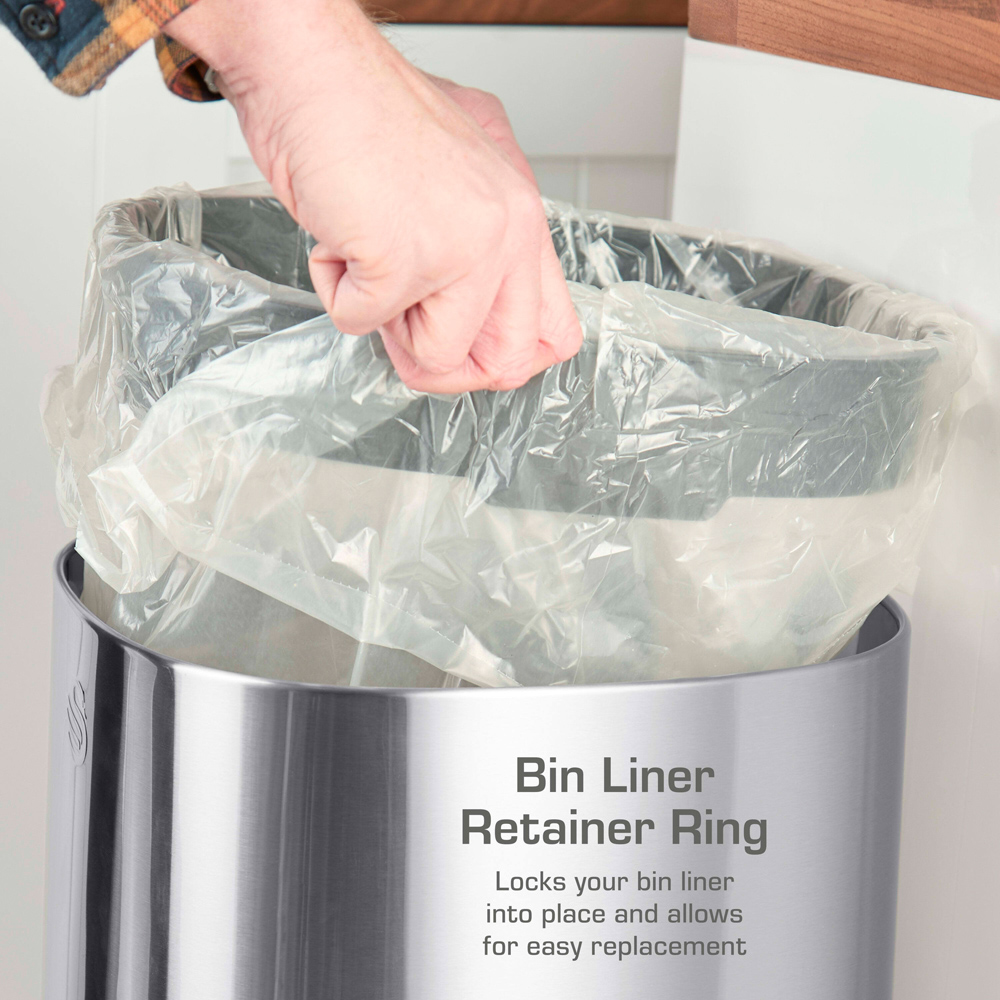 Swan Stainless Steel Touch Bin with Soft Close Lid 12L Image 5
