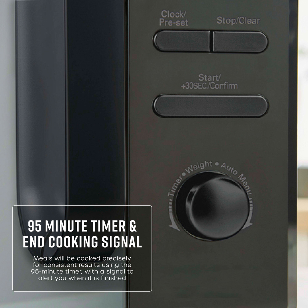 Swan SM4421BLK 20L Black Digital Microwave with 5 Power Levels and Defrost Function 800W Image 5