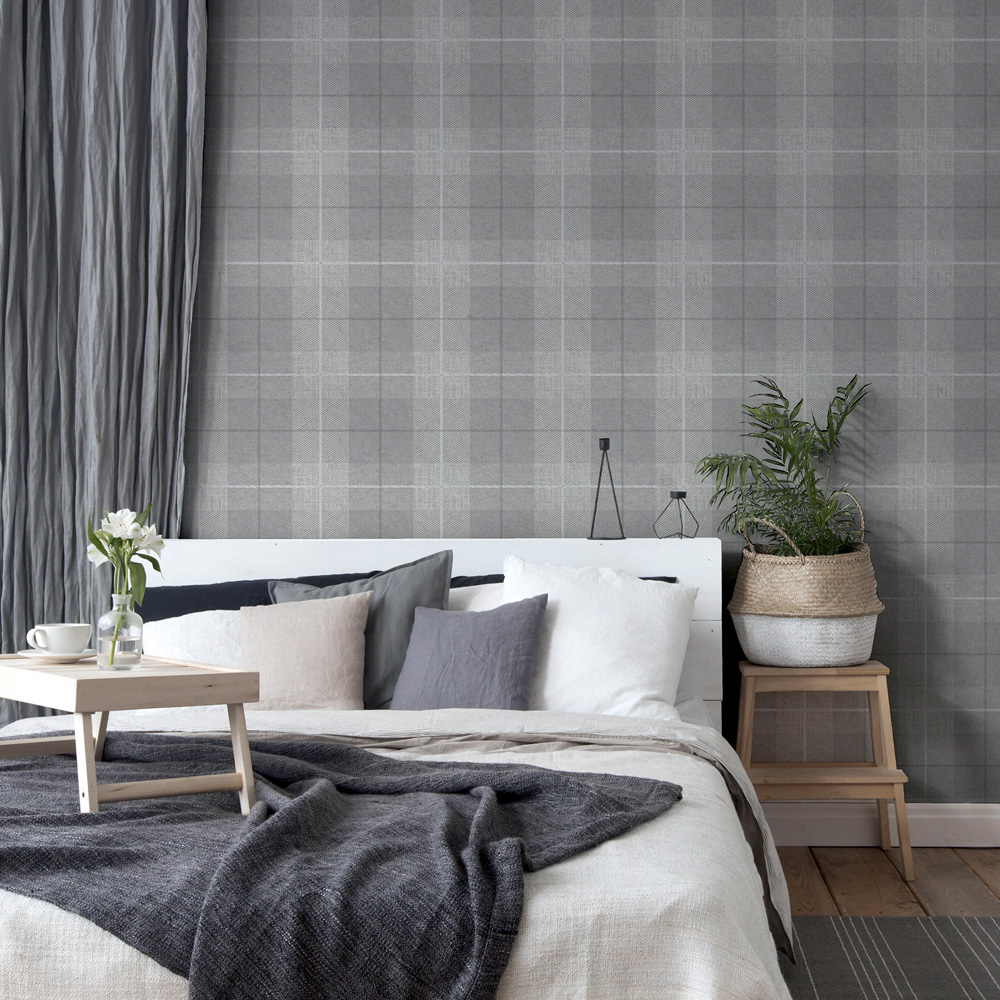Arthouse Country Tartan Grey Wallpaper Image 3