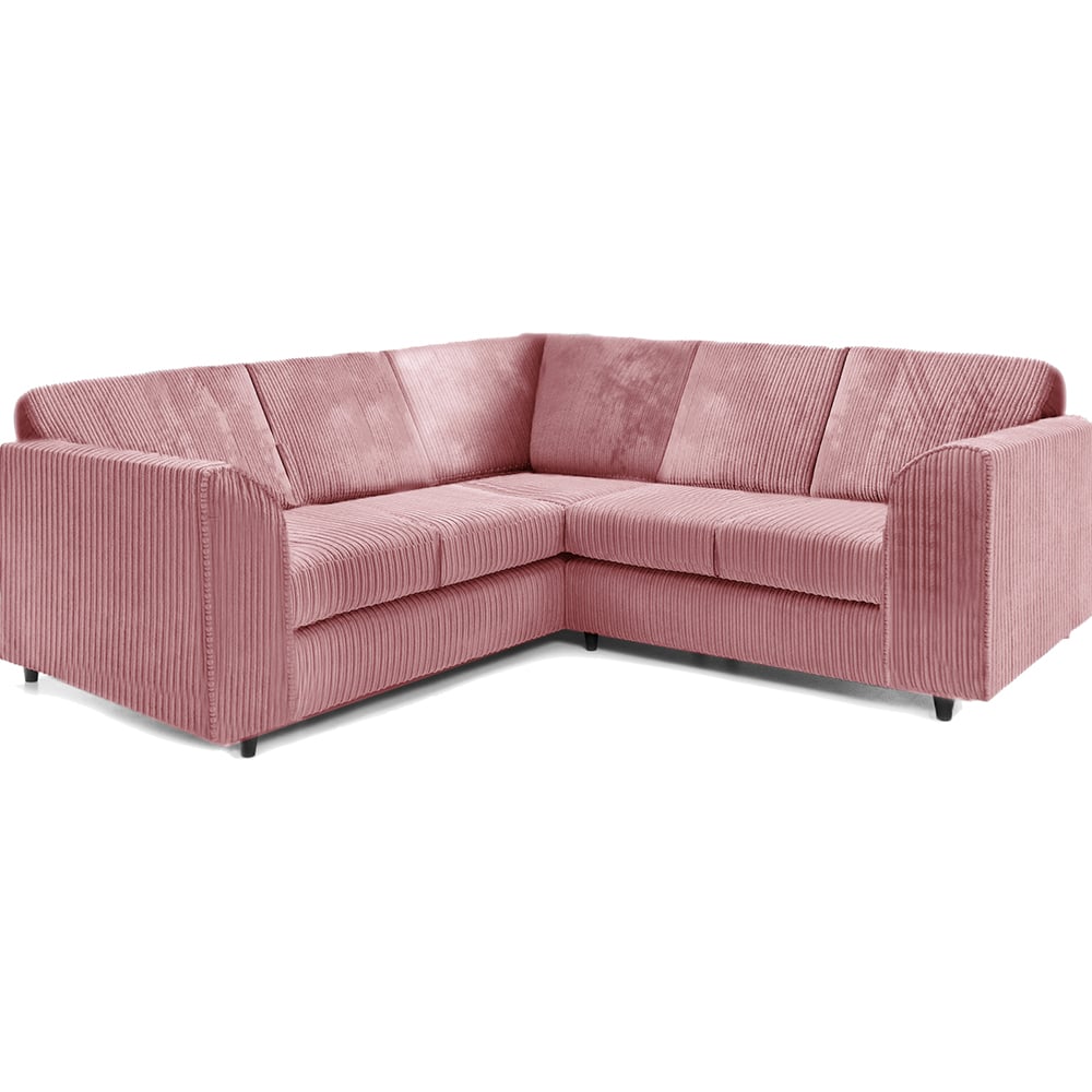 Luxor 5 Seater Pink Jumbo Cord Full Back L Shaped Corner Sofa Set Image 2