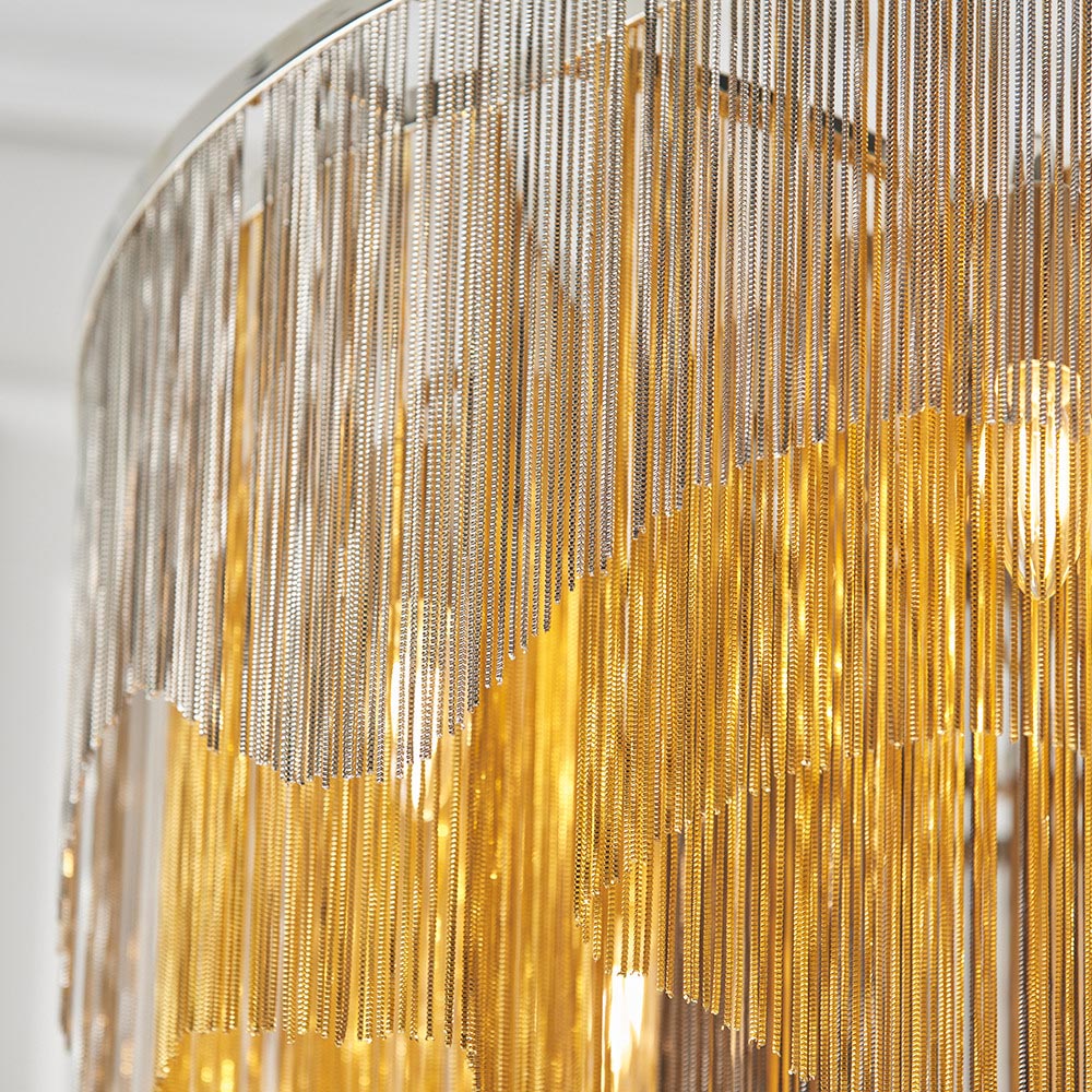 Merano Carbonia Gold and Black Chain 5 Light Ceiling Pendant Image 5