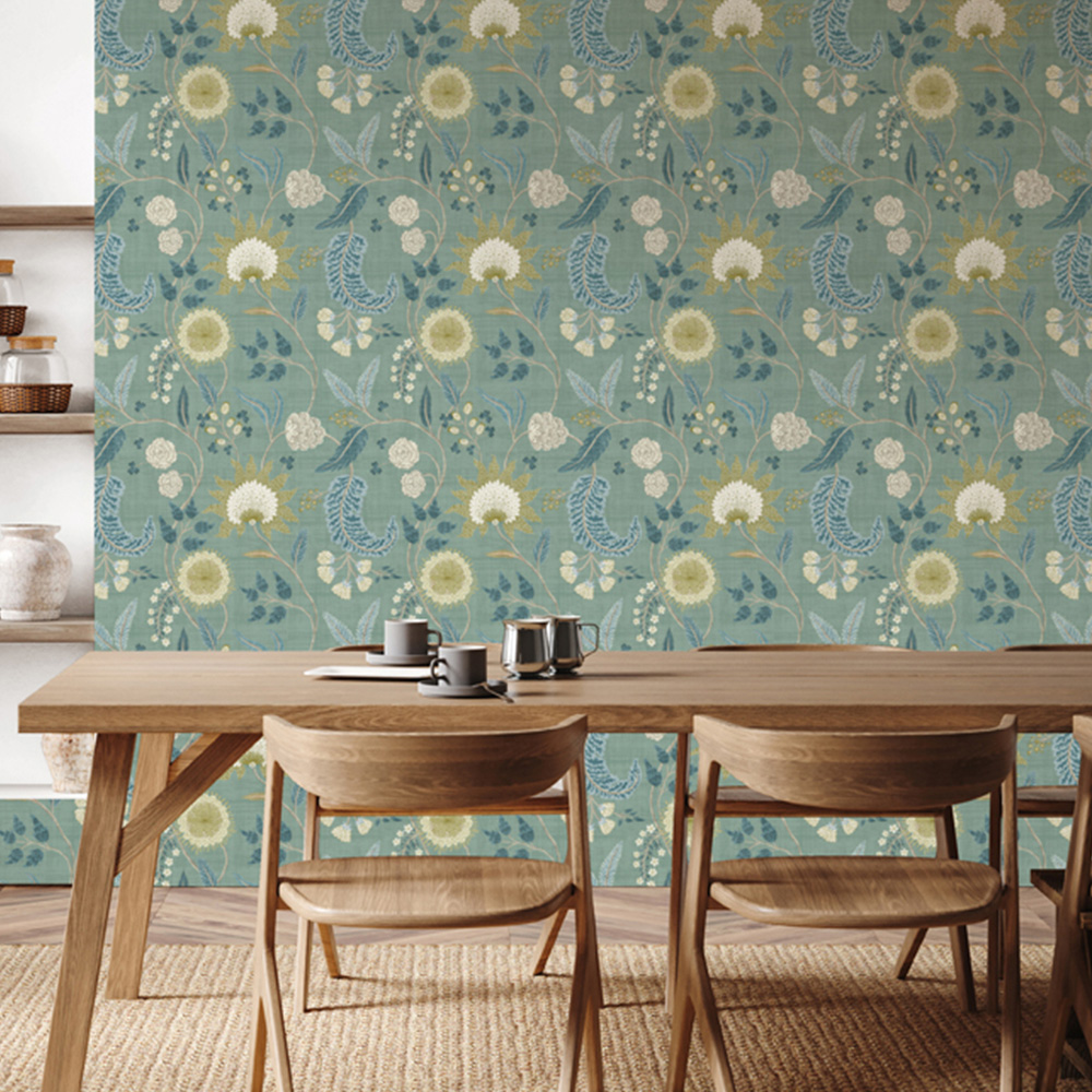 Esselle Home Fable Trail Seafoam Wallpaper Image 7