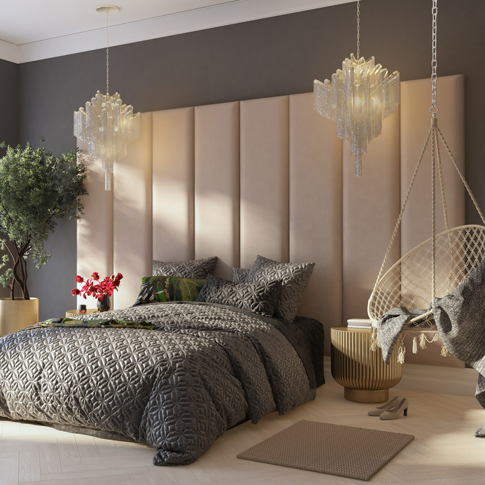 Aspire Furniture Llewelyn-Bowen Luxury Off White Eire Linen Wall Mounted Headboard 45cm Image 3