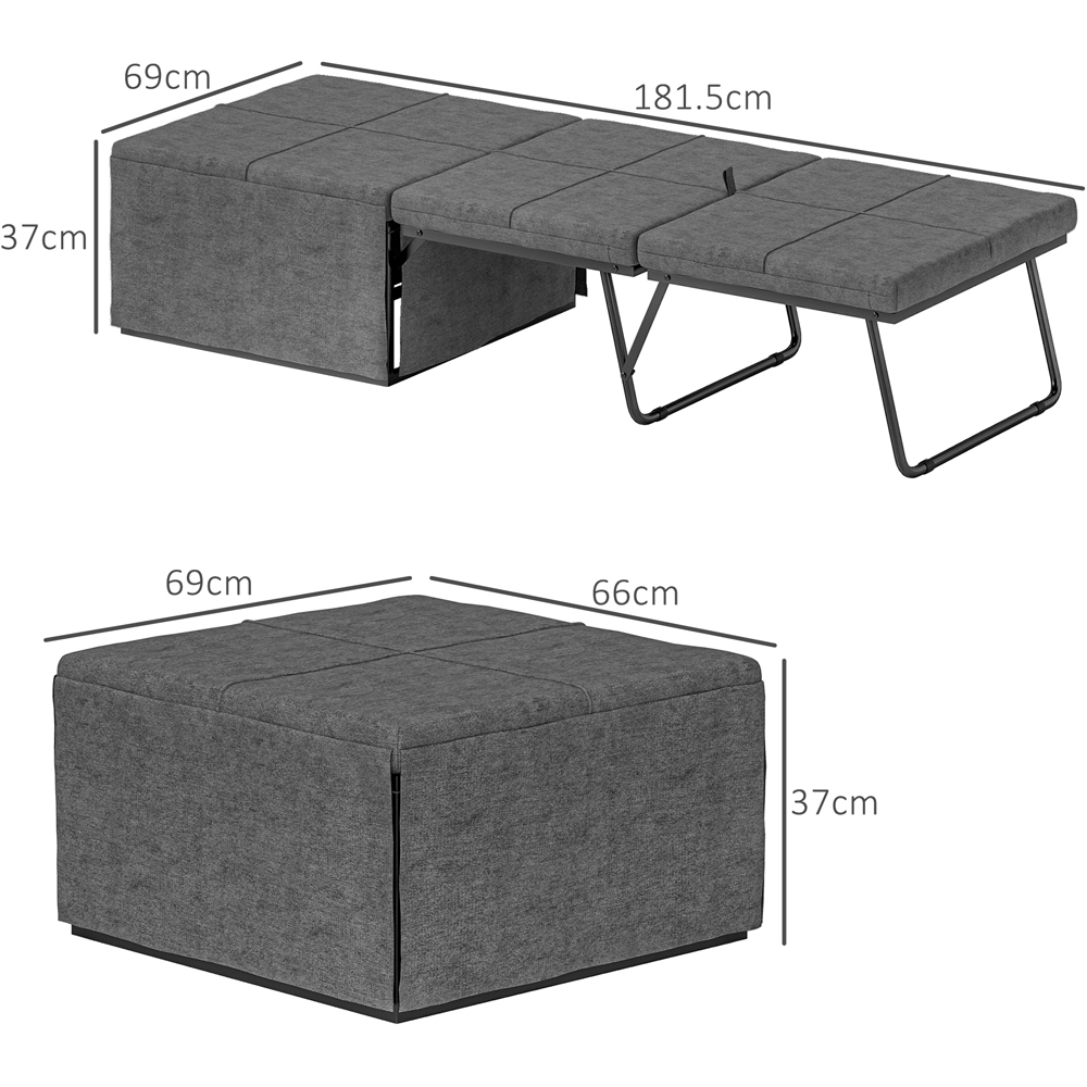 Portland Single Metal Frame Linen Foldable Bed with Dust Cover Image 9