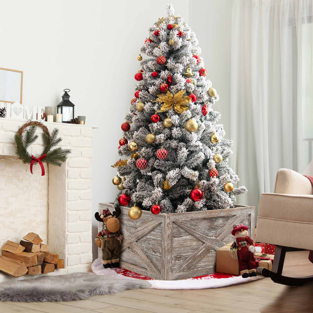 Costway Grey Christmas Tree Box Stand Large Image 2