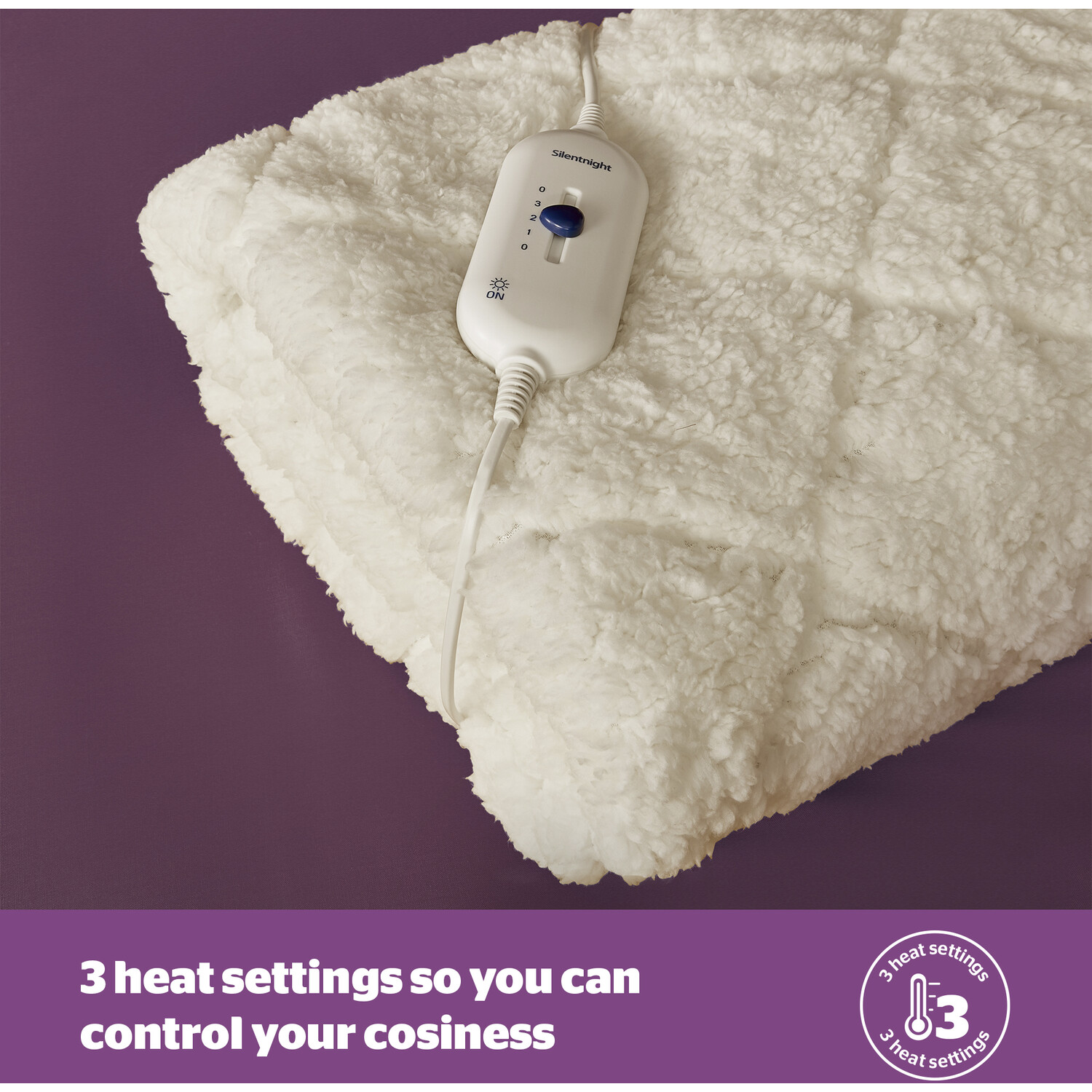 Silentnight Comfort Control Teddy Fleece Electric Blanket White King Image 7