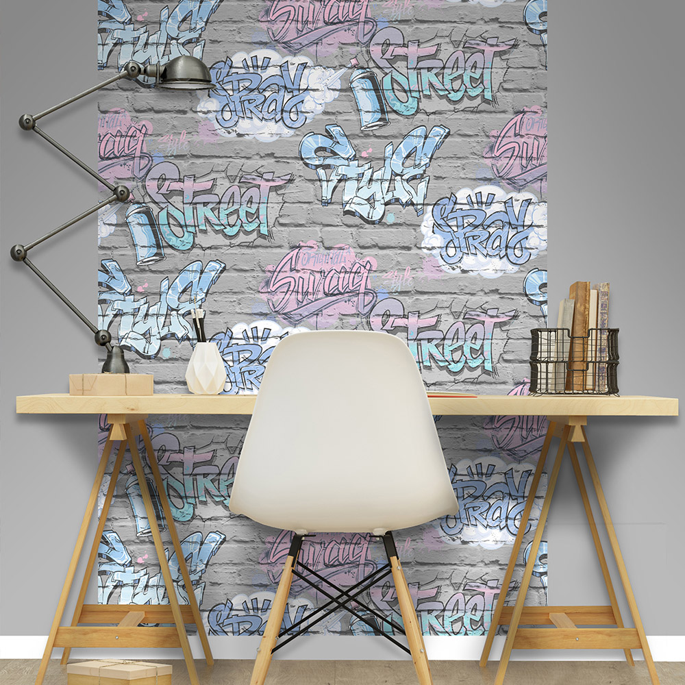 Muriva Street Style Grey Wallpaper Image 2