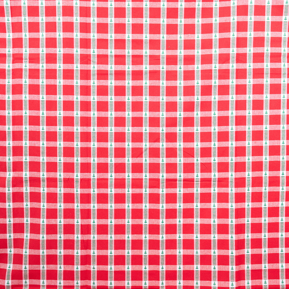 Checkered Tree Tablecloth Red Image 3