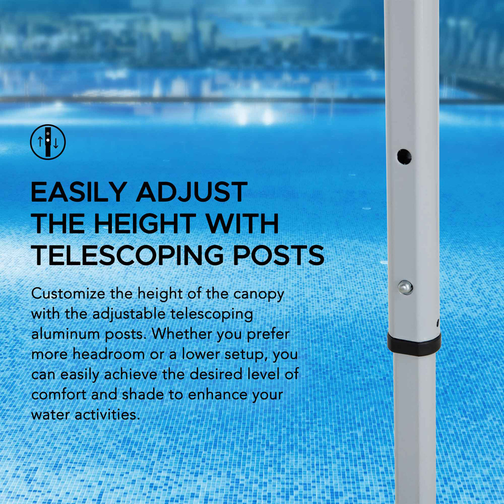 Sunjoy 3 x 3m Blue Fabric Floating Tent Pop Up Gazebo with PVC Floats Image 6