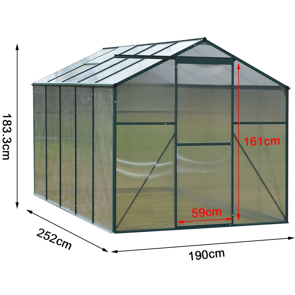 Living and Home Aluminium Frame 6 x 8ft Greenhouse Image 9