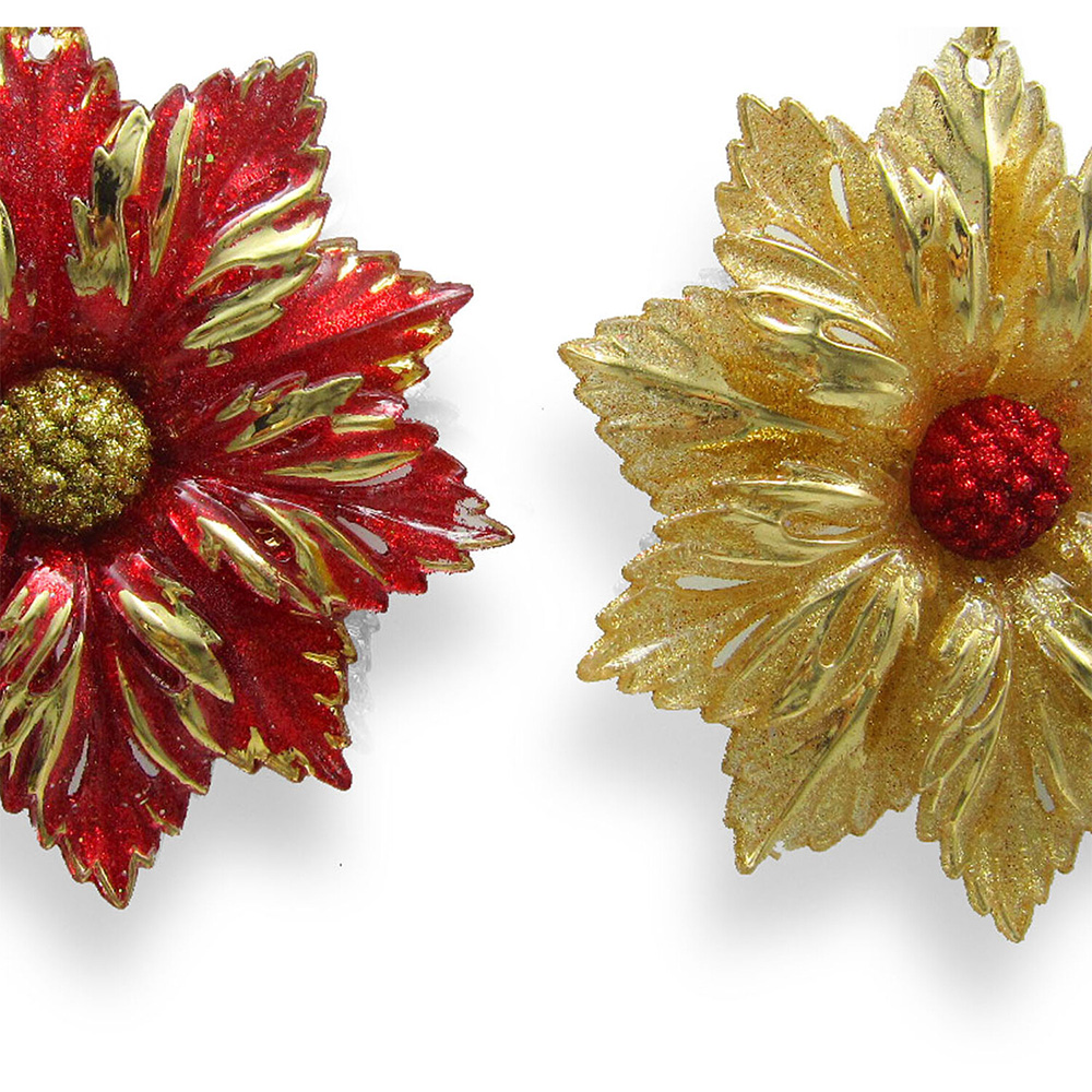 Glitter Pointsettia Hanging Decoration Image 5