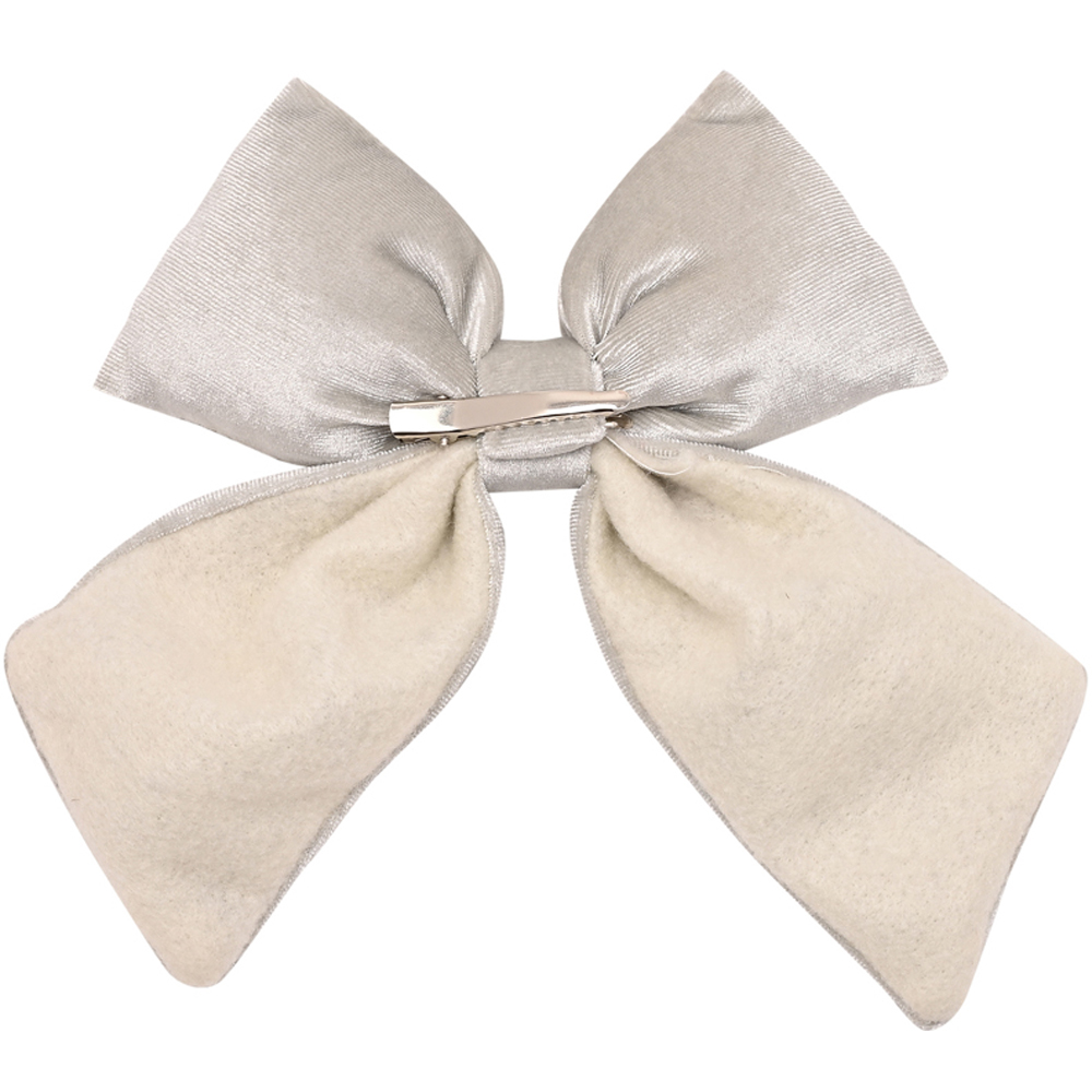 The Seasonal Gift Co. Sage Velvet Bow with Clip 14 x 16cm Image 2