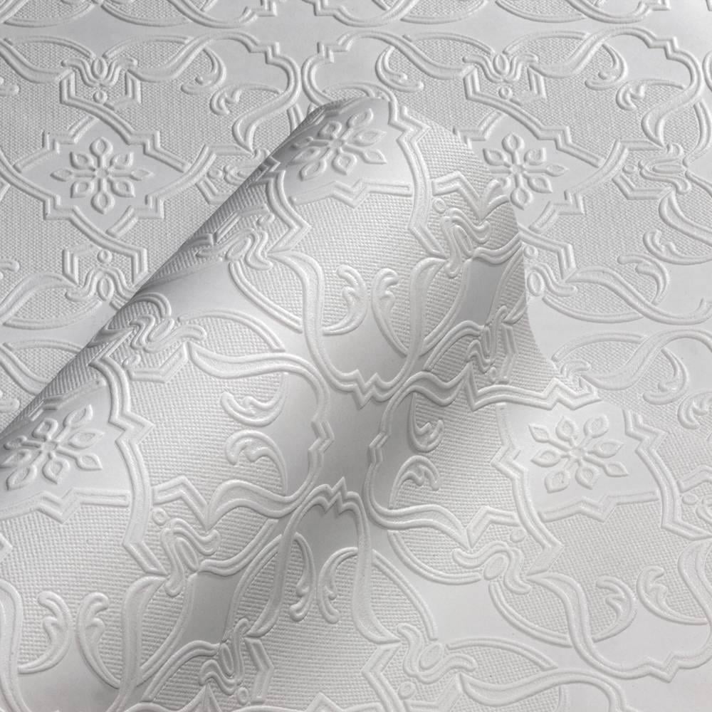Anaglypta Maxwell Floral Tiled White Wallpaper Image 2