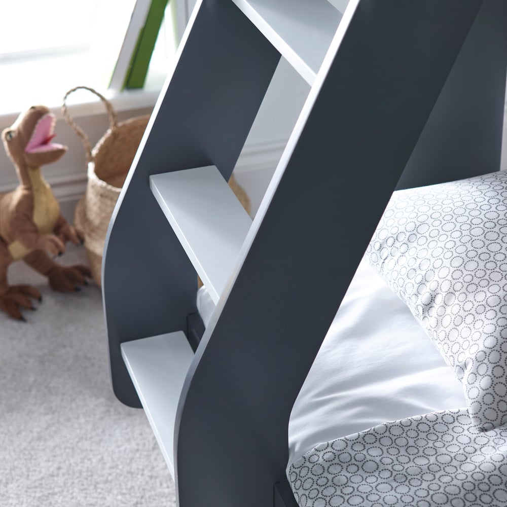 Bedmaster Oliver Triple Sleeper Grey and White Storage Bunk Bed Image 4